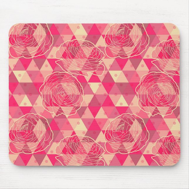 Flower geometrical pattern mouse mat (Front)