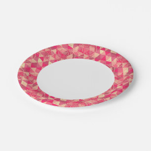 Flower geometrical pattern paper plate