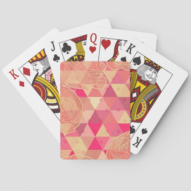 Flower geometrical pattern playing cards (Back)