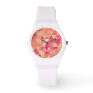 Flower geometrical pattern watch