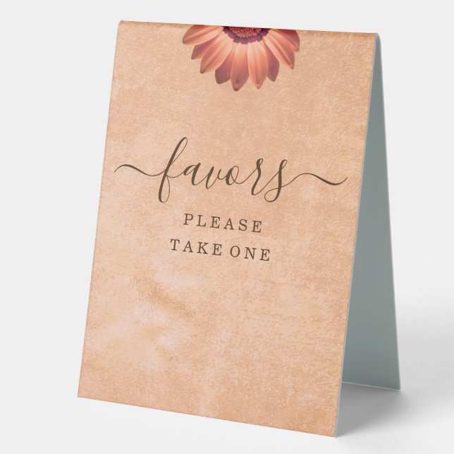 Flower Gerbera on Abstract peach Wedding (Front)