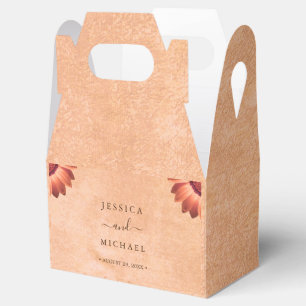 Flower Gerbera on Abstract peach Wedding Favour Box