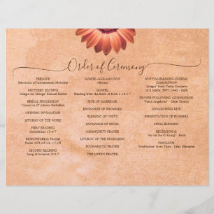Flower Gerbera on Abstract peach Wedding Flyer