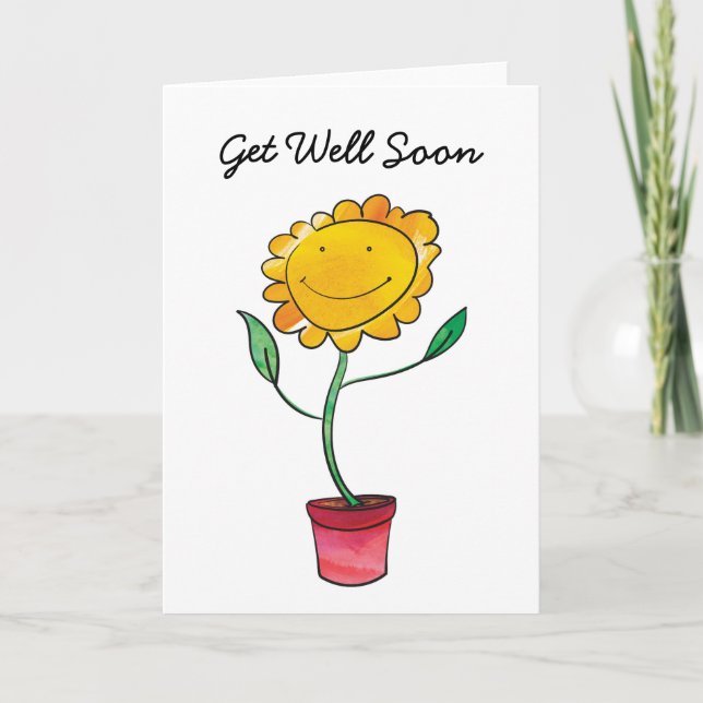 Flower Get Well Soon Card (Front)