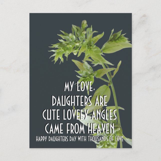 FLOWER GIFT FOR DAUGHTERS DAY POSTCARD (Front)