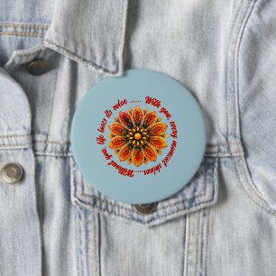 FLOWER GIFT MOM DAUGHTER SISTER TEACHER FRIEND 10 CM ROUND BADGE