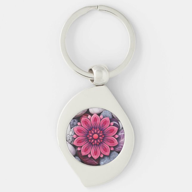 FLOWER GIFT MOM DAUGHTER SISTER TEACHER FRIEND KEY RING (Front)