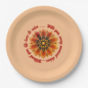 FLOWER GIFT MOM DAUGHTER SISTER TEACHER FRIEND PAPER PLATE