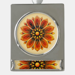 FLOWER GIFT MOM DAUGHTER SISTER TEACHER FRIEND SILVER PLATED BANNER ORNAMENT