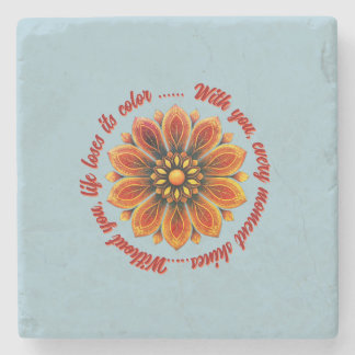 FLOWER GIFT MOM DAUGHTER SISTER TEACHER FRIEND STONE COASTER