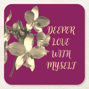 FLOWER GIFT MOM, GRANDMOTHER, DAUGHTER, BOSS LOVER SQUARE PAPER COASTER