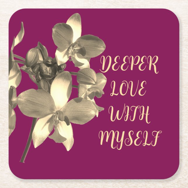 FLOWER GIFT MOM, GRANDMOTHER, DAUGHTER, BOSS LOVER SQUARE PAPER COASTER (Front)