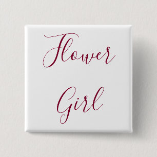 Flower Girl 15 Cm Square Badge