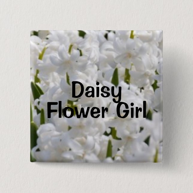 Flower Girl 15 Cm Square Badge (Front)