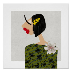 Flower Girl 2 Glam Fashion Illustration Art Poster