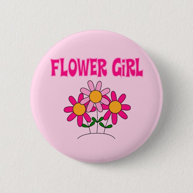 Flower Girl 6 Cm Round Badge (Front)