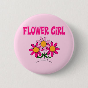 Flower Girl 6 Cm Round Badge