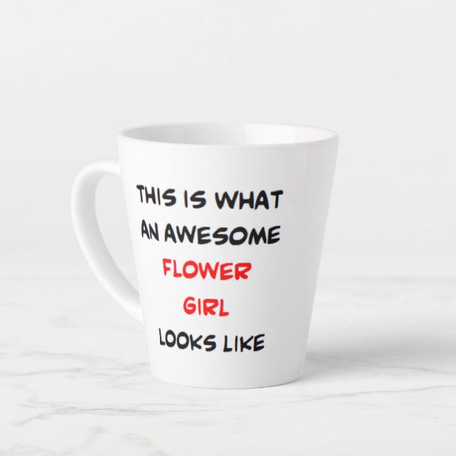 flower girl, awesome latte mug (Left Angle)