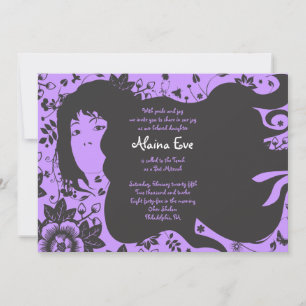 Flower Girl Bar Bat Mitzvah Invitation Invite