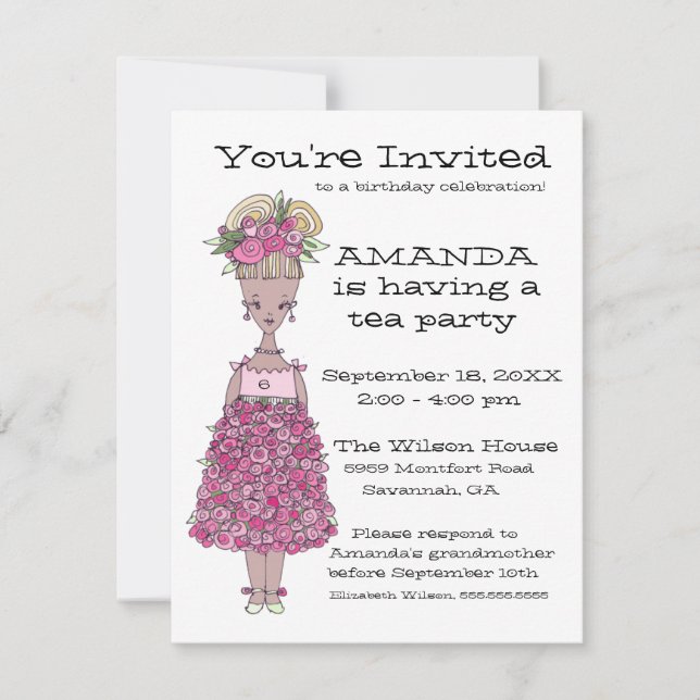 Flower Girl Birthday Party Invitation (Front)