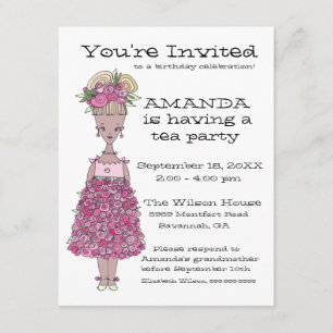 Flower Girl Birthday Party Invitation