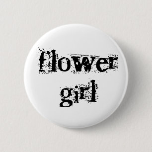 Flower Girl Black Text 6 Cm Round Badge