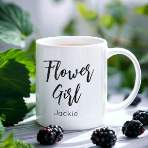 Flower Girl Black White Mug
