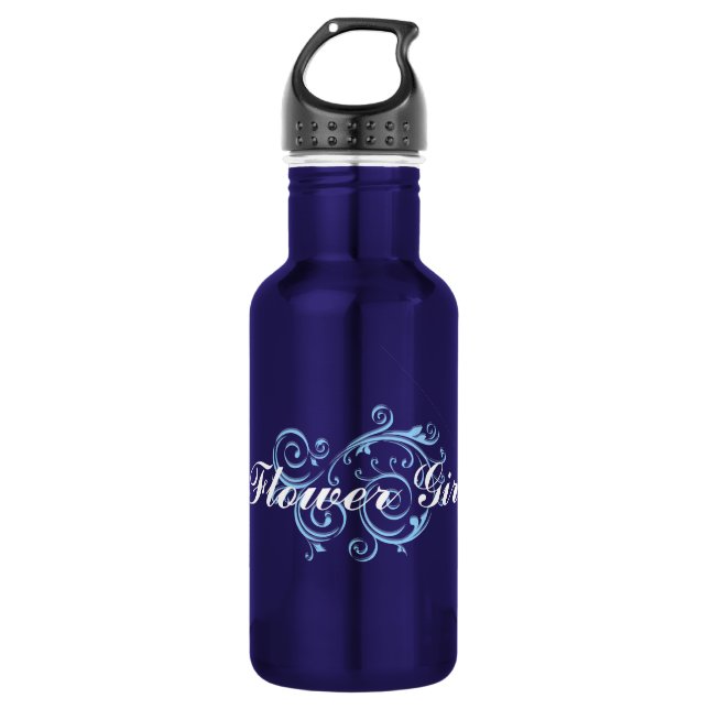 Flower Girl, Blue Scroll 532 Ml Water Bottle (Front)