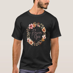 Flower Girl Blush Floral Wedding Proposal At Brida T-Shirt
