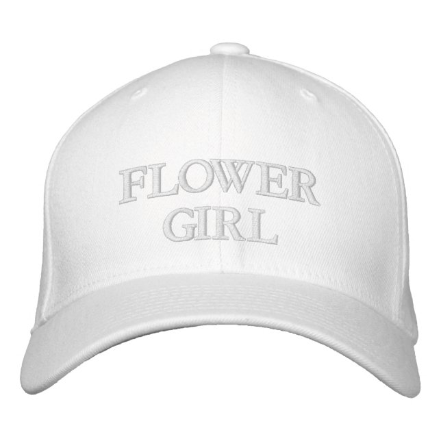 Flower Girl blush pink white Team Bride Embroidered Hat (Front)