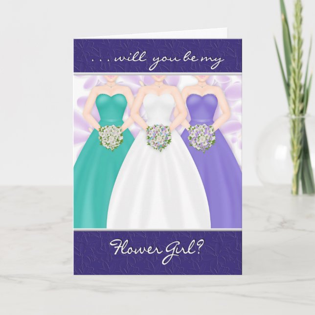 FLOWER GIRL - BRIDAL ATTENDANT INVITATION (Front)