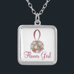 Flower Girl Bridal Party Bouquet Rose Necklace<br><div class="desc">Necklace features an original marker illustration of a bouquet of pink wedding flowers,  with FLOWER GIRL in a pretty burgundy font. A perfect gift for the flower girl!</div>