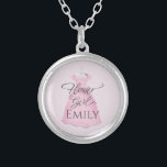Flower Girl Bridal Party Gifts Wedding Cute Silver Plated Necklace<br><div class="desc">Pretty Flower Girl pink vintage wedding dress,  A beautiful Bridal Party Wedding gifts idea. Personalised cute thank you favour.  A delightful,  sweet way to say Thank you to your Flower girl with this personalised custom charm necklace.</div>