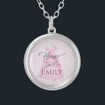 Flower Girl Bridal Party Gifts Wedding Cute Silver Plated Necklace<br><div class="desc">Pretty Flower Girl pink vintage wedding dress,  A beautiful Bridal Party Wedding gifts idea. Personalised cute thank you favour.  A delightful,  sweet way to say Thank you to your Flower girl with this personalised custom charm necklace.</div>