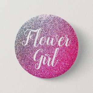 Flower girl Bridal Party round button