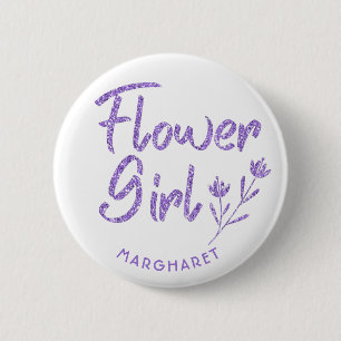 Flower Girl Bridal Shower pin violet