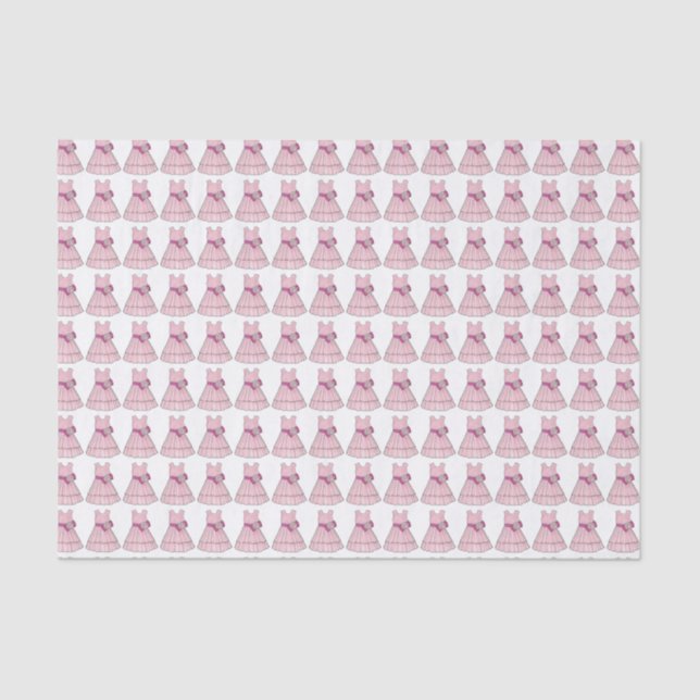 Flower Girl Bridal Wedding Party Pink Gown Print Tissue Paper (Front)