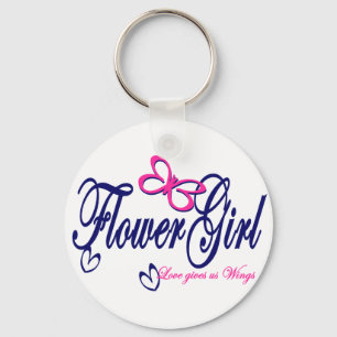 Flower Girl /Butterfly Key Ring