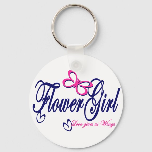 Flower Girl /Butterfly Key Ring (Front)