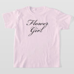 Flower Girl Calligraphy Script Classic Wedding T-Shirt<br><div class="desc">Flower girl design has a calligraphy script motif,  is part of the classic wedding collection and is available in more styles.</div>