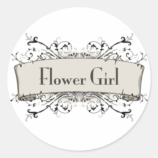 *Flower Girl Classic Round Sticker (Front)