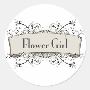 *Flower Girl Classic Round Sticker