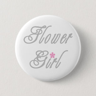 Flower Girl Classy Greys 6 Cm Round Badge