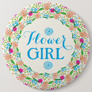 Flower Girl-Colourful Summer Flower Wreath 2 6 Cm Round Badge