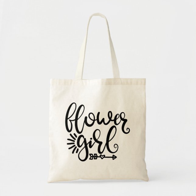 Flower Girl Cool Wedding Tote Bag (Front)