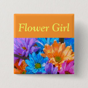 Flower Girl - Crazy Daisies (2) 15 Cm Square Badge