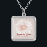 Flower Girl Daisy Personalised Silver Plated Necklace<br><div class="desc">It makes it a perfect gift for a flower girl. Email me at JMR_Designs@yahoo.com if you need assistance or have any special requests.</div>