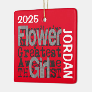 Flower Girl Extraordinaire CUSTOM Ceramic Ornament