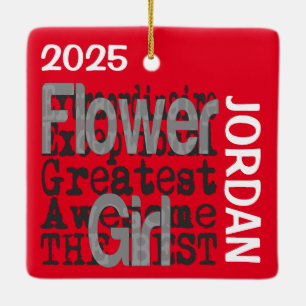 Flower Girl Extraordinaire CUSTOM Ceramic Ornament