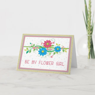 Flower Girl Floral Bridal Party Invitation